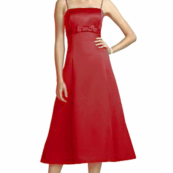 David’s Bridal Red Satin Formal Dress - Picture 6 of 7